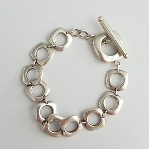 Tiffany Silver Cushion Square Toggle Link Bracelet